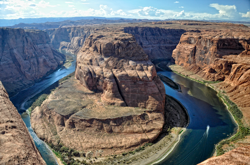 The Colorado River running through the Grand Canyon's Horseshoe Bend.